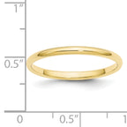 2.0mm 10K Yellow Gold Standard Half Round Wedding Band - Sophia Jewelers