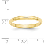 2.5mm 10K Yellow Gold Standard Half Round Wedding Band - Sophia Jewelers