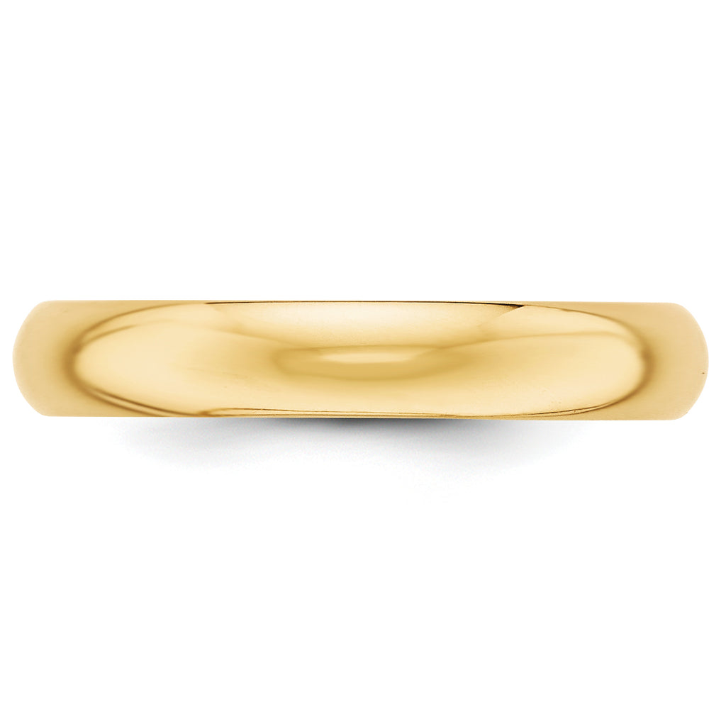 10k Yellow Gold 4mm Half Round Wedding Band Size 14