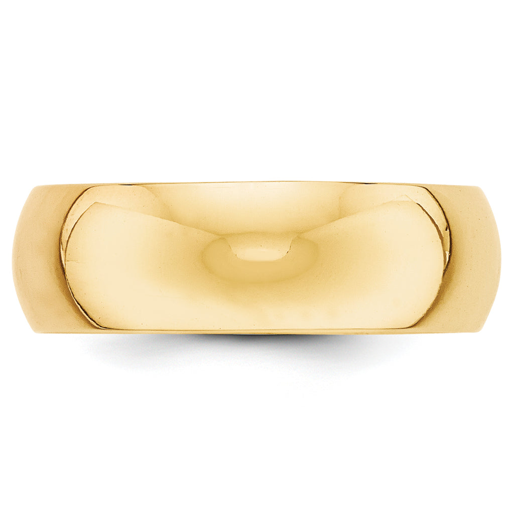 7.0mm 10K Yellow Gold Standard Half Round Wedding Band - Sophia Jewelers