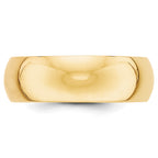 7.0mm 10K Yellow Gold Standard Half Round Wedding Band - Sophia Jewelers