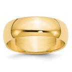 7.0mm 10K Yellow Gold Standard Half Round Wedding Band - Sophia Jewelers