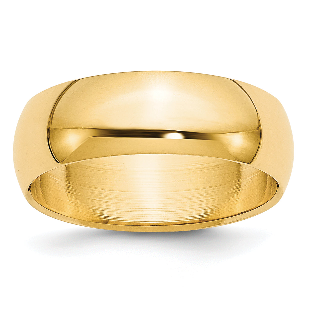7.0mm 10K Yellow Gold Standard Half Round Wedding Band - Sophia Jewelers