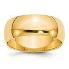 8.0mm 10K Yellow Gold Standard Half Round Wedding Band - Sophia Jewelers
