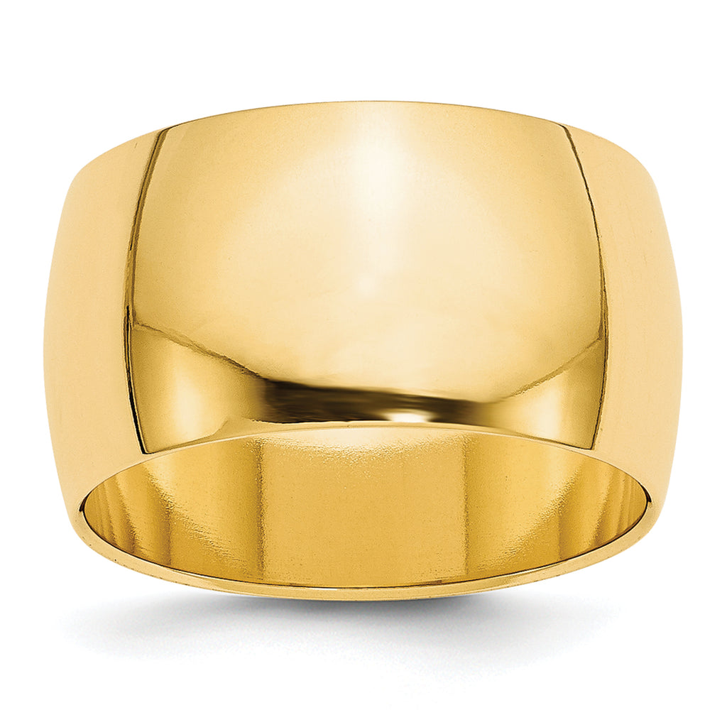 12.0mm 10K Yellow Gold Standard Half Round Wedding Band - Sophia Jewelers
