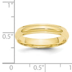 4.0mm 10K Yellow Gold Half Round with Edge Wedding Band - Sophia Jewelers
