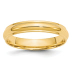 4.0mm 10K Yellow Gold Half Round with Edge Wedding Band - Sophia Jewelers