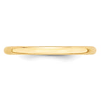 2.0mm 10K Yellow Gold Lightweight Half Round Wedding Band - Sophia Jewelers