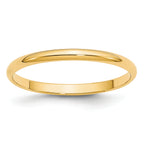 2.0mm 10K Yellow Gold Lightweight Half Round Wedding Band - Sophia Jewelers