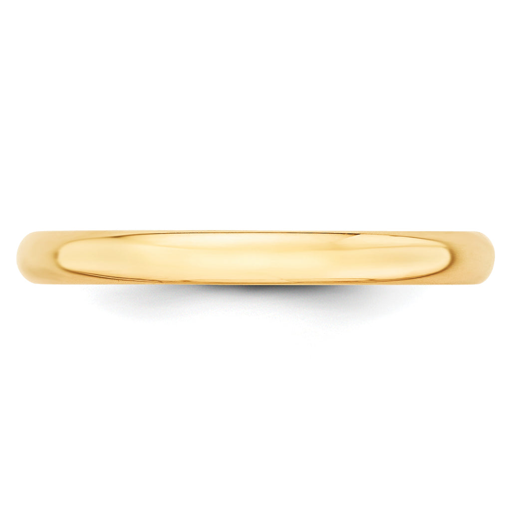 2.5mm 10K Yellow Gold Lightweight Half Round Wedding Band - Sophia Jewelers