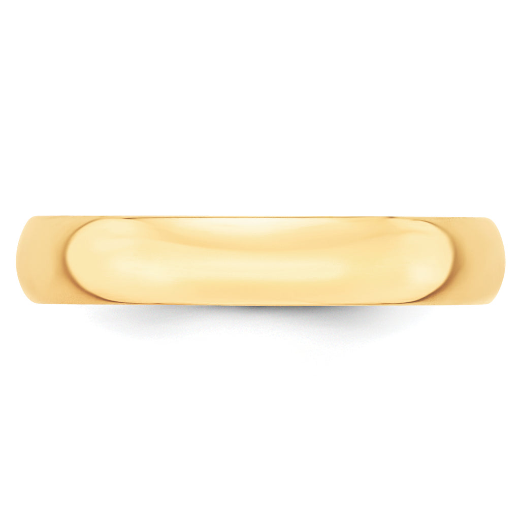 4.0mm 10K Yellow Gold Lightweight Half Round Wedding Band - Sophia Jewelers