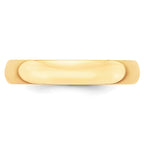 4.0mm 10K Yellow Gold Lightweight Half Round Wedding Band - Sophia Jewelers
