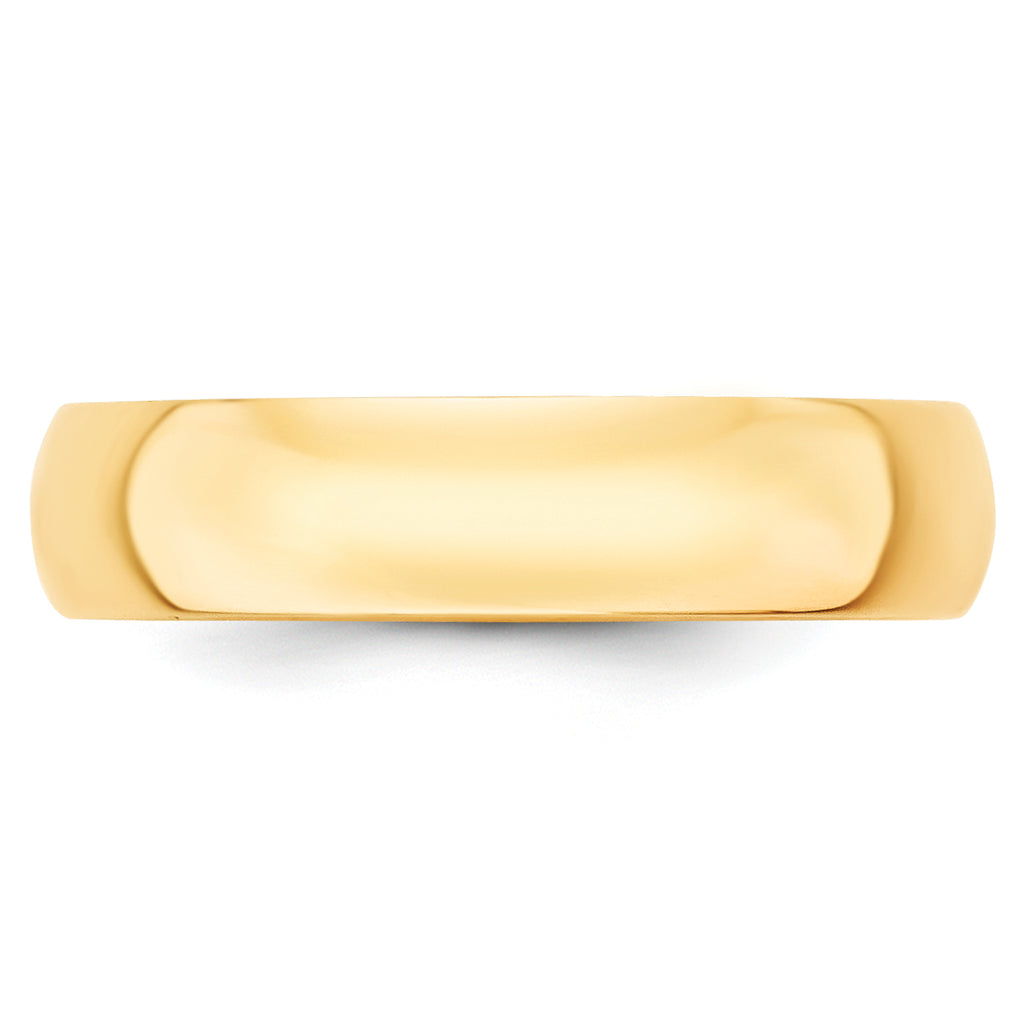 5.0mm 10K Yellow Gold Lightweight Half Round Wedding Band - Sophia Jewelers