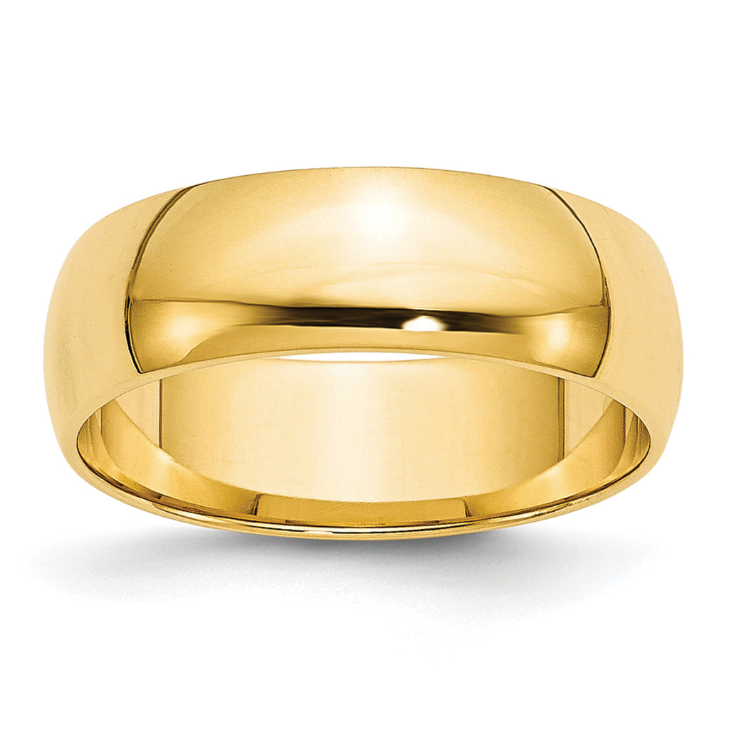 6.0mm 10K Yellow Gold Lightweight Half Round Wedding Band - Sophia Jewelers