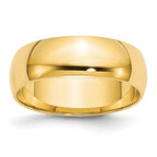6.0mm 10K Yellow Gold Lightweight Half Round Wedding Band - Sophia Jewelers