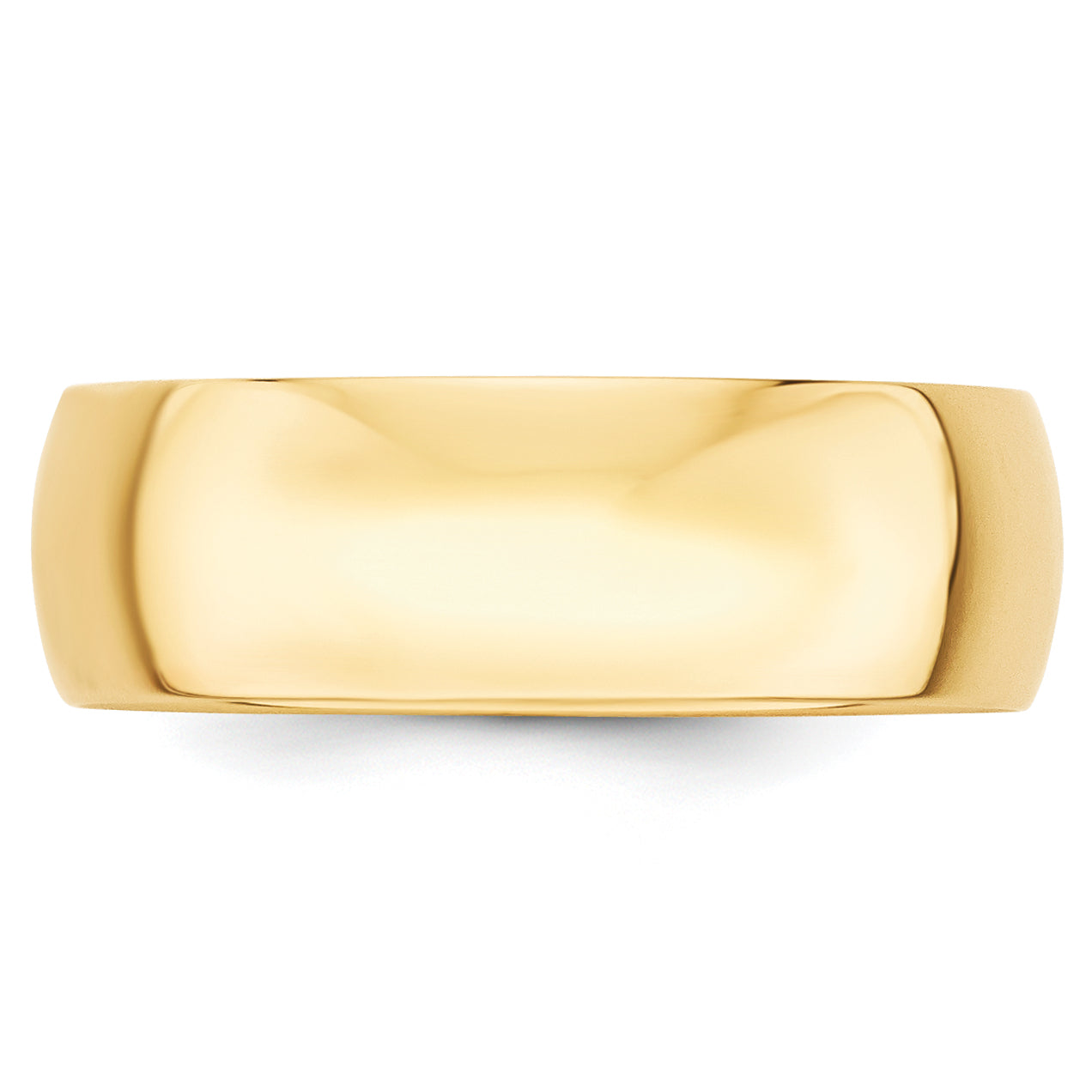 7.0mm 10K Yellow Gold Lightweight Half Round Wedding Band - Sophia Jewelers