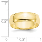 7.0mm 10K Yellow Gold Lightweight Half Round Wedding Band - Sophia Jewelers