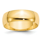 7.0mm 10K Yellow Gold Lightweight Half Round Wedding Band - Sophia Jewelers