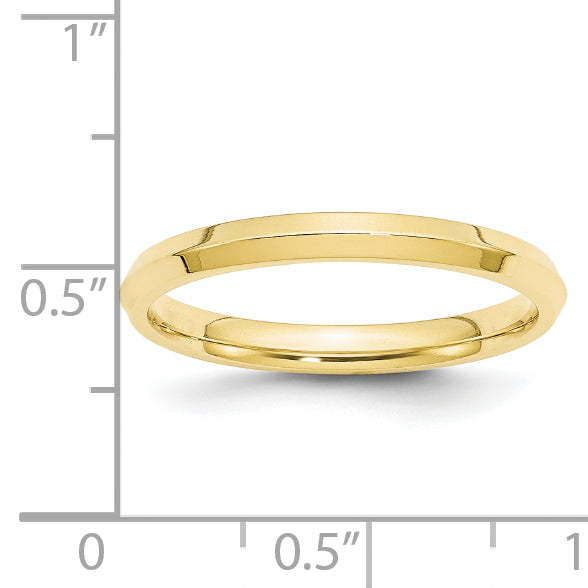 2.5mm 10K Yellow Gold Knife Edge Comfort Fit Wedding Band - Sophia Jewelers