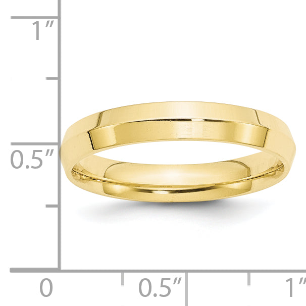 4.0mm 10K Yellow Gold Knife Edge Comfort Fit Wedding Band - Sophia Jewelers