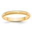 10k Yellow Gold 3mm Milgrain Half Round Wedding Band Size 14