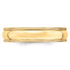 5.0mm 10K Yellow Gold Milgrain Half Round Wedding Band - Sophia Jewelers