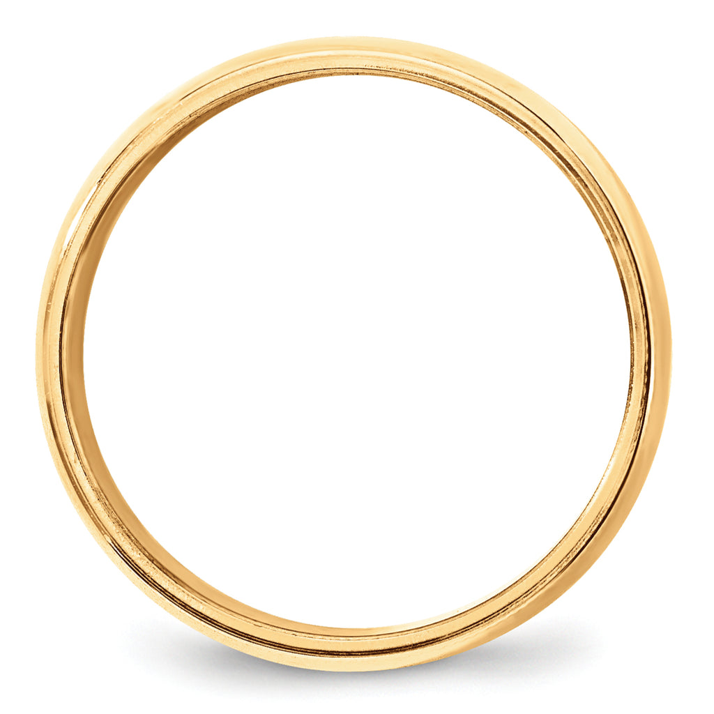 8.0mm 10K Yellow Gold Milgrain Half Round Wedding Band - Sophia Jewelers