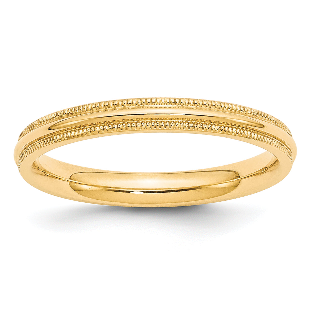 3.0mm 10K Yellow Gold Milgrain Comfort Fit Wedding Band - Sophia Jewelers Main image