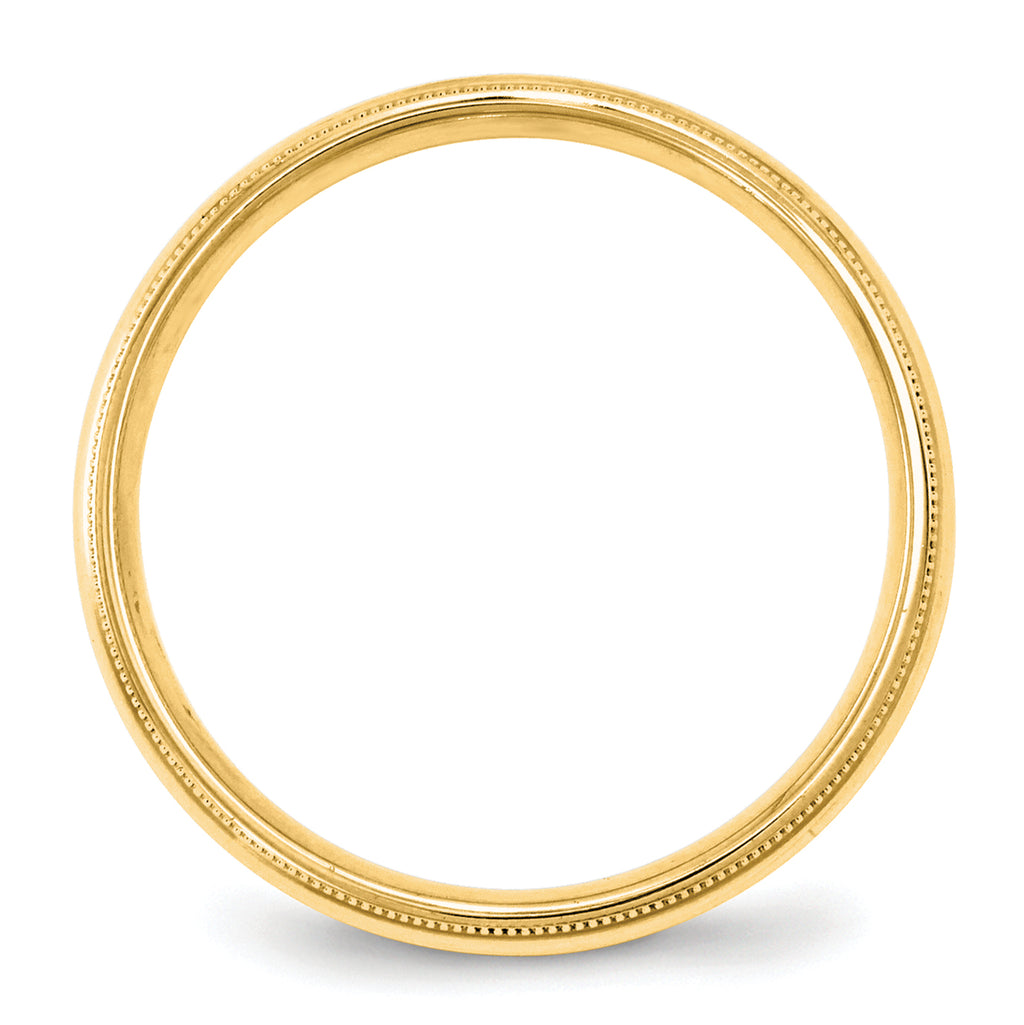 4.0mm 10K Yellow Gold Milgrain Comfort Fit Wedding Band - Sophia Jewelers