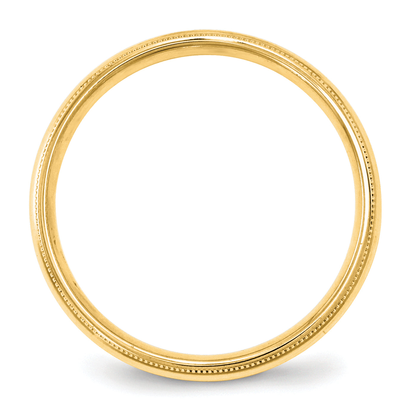 10k Yellow Gold 4mm Milgrain Half Round Comfort Fit Wedding Band Size 14