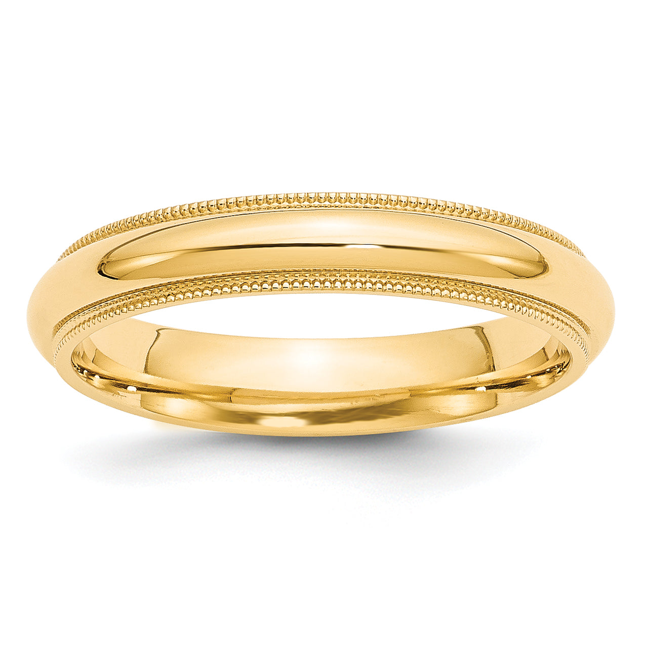 4.0mm 10K Yellow Gold Milgrain Comfort Fit Wedding Band - Sophia Jewelers Main image