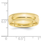 10k Yellow Gold 6mm Milgrain Half Round Comfort Fit Wedding Band Size 14
