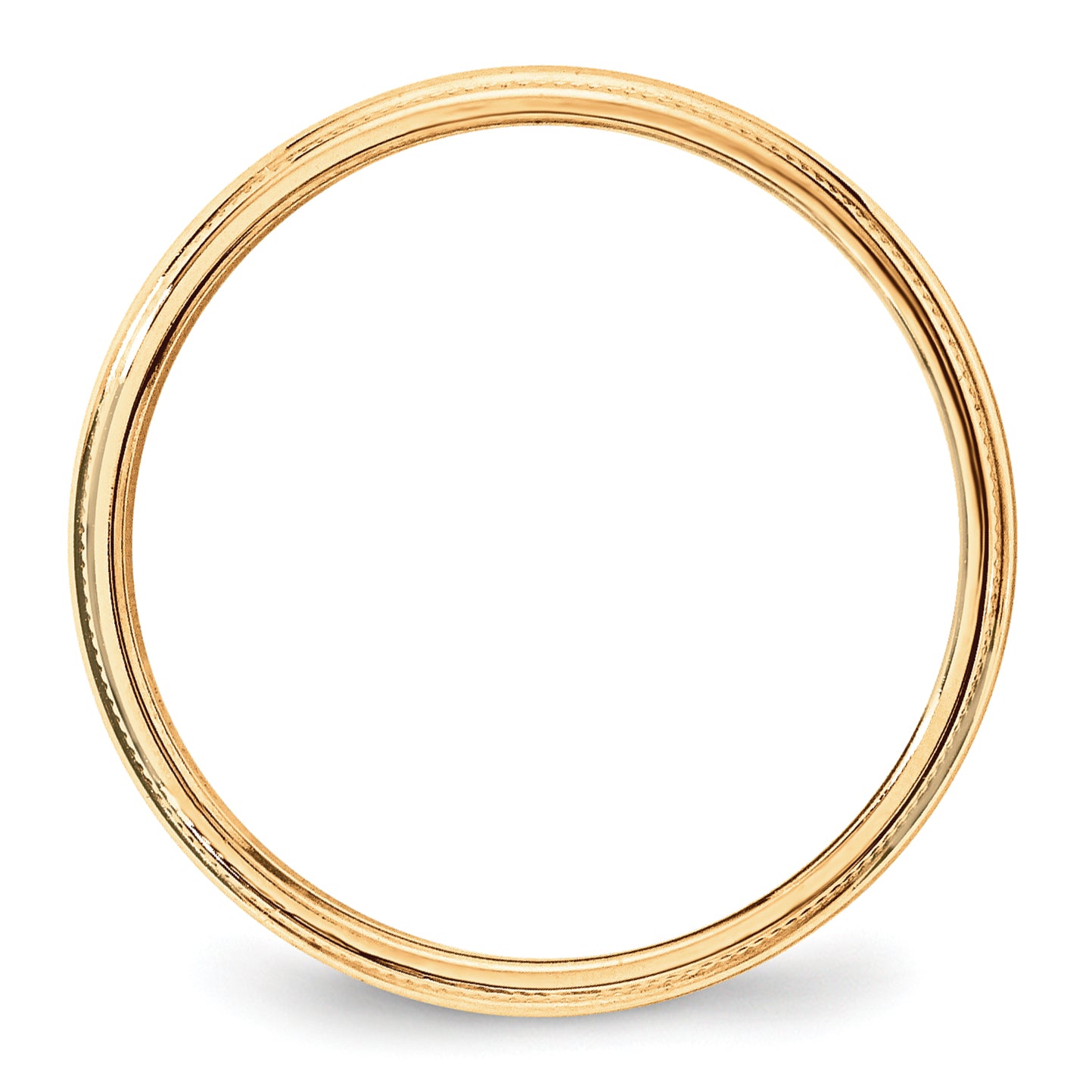 Milgrain Half-Round Wedding Band in 10K Yellow Gold, 3mm Secondary image