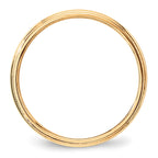 10k Yellow Gold 3mm Lightweight Milgrain Half Round Wedding Band Size 14