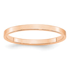 2.0mm 10K Rose Gold Lightweight Flat Wedding Band - Sophia Jewelers