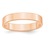 4.0mm 10K Rose Gold Lightweight Flat Wedding Band - Sophia Jewelers