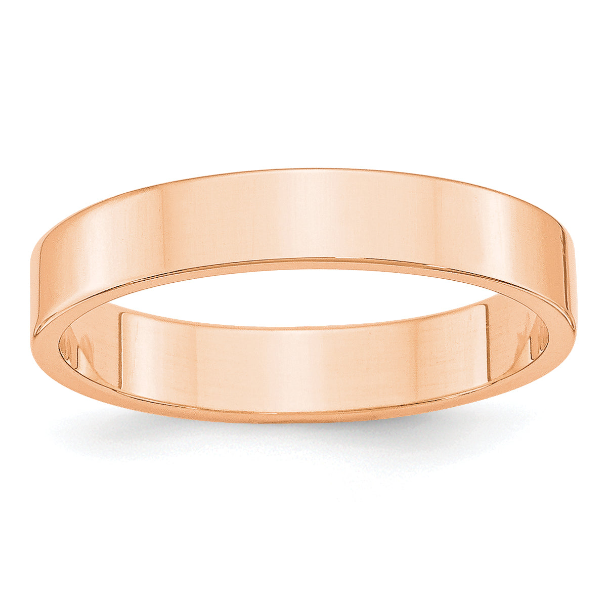 4.0mm 10K Rose Gold Lightweight Flat Wedding Band - Sophia Jewelers