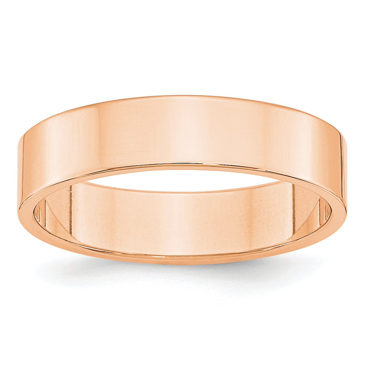 5.0mm 10K Rose Gold Lightweight Flat Wedding Band - Sophia Jewelers Main image