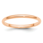 2.0mm 10K Rose Gold Standard Half Round Wedding Band - Sophia Jewelers