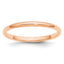 2.0mm 10K Rose Gold Standard Half Round Wedding Band - Sophia Jewelers