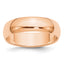 6.0mm 10K Rose Gold Standard Half Round Wedding Band - Sophia Jewelers