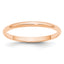 2.0mm 10K Rose Gold Lightweight Half Round Wedding Band - Sophia Jewelers