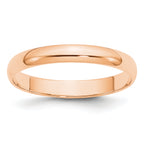 3.0mm 10K Rose Gold Lightweight Half Round Wedding Band - Sophia Jewelers