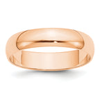 5.0mm 10K Rose Gold Lightweight Half Round Wedding Band - Sophia Jewelers