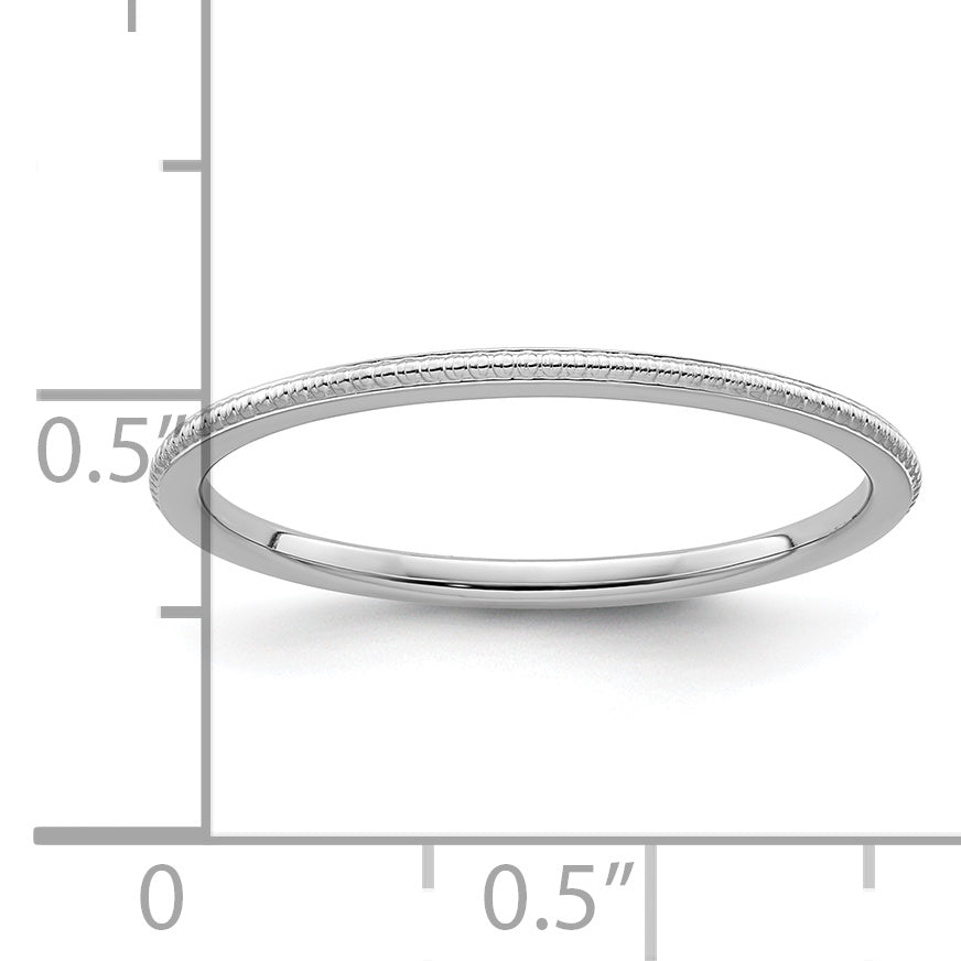 1.2mm 10K White Gold Stackable Band - Sophia Jewelers