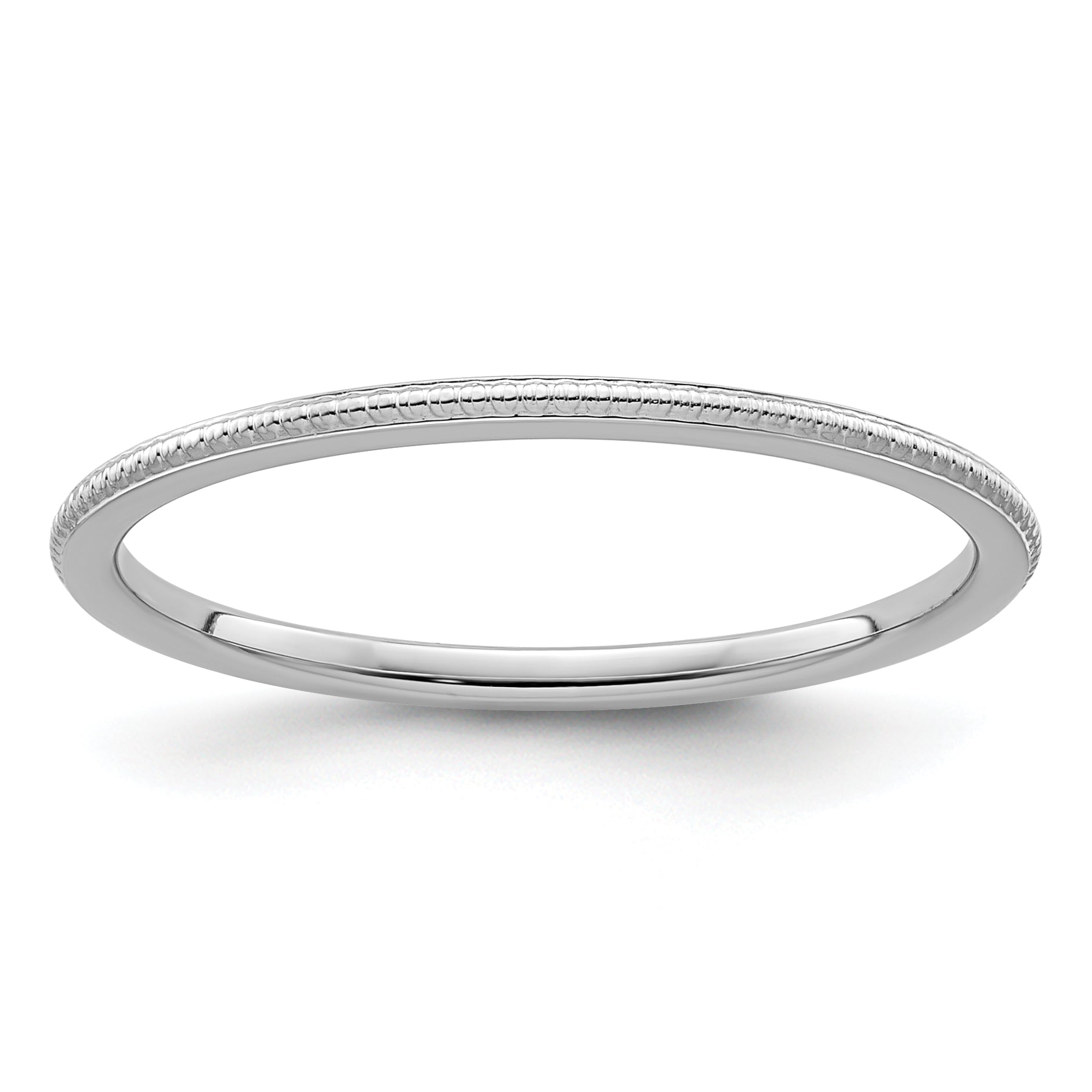 1.2mm 10K White Gold Stackable Band - Sophia Jewelers Main image