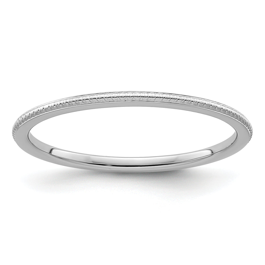 1.2mm 10K White Gold Stackable Band - Sophia Jewelers