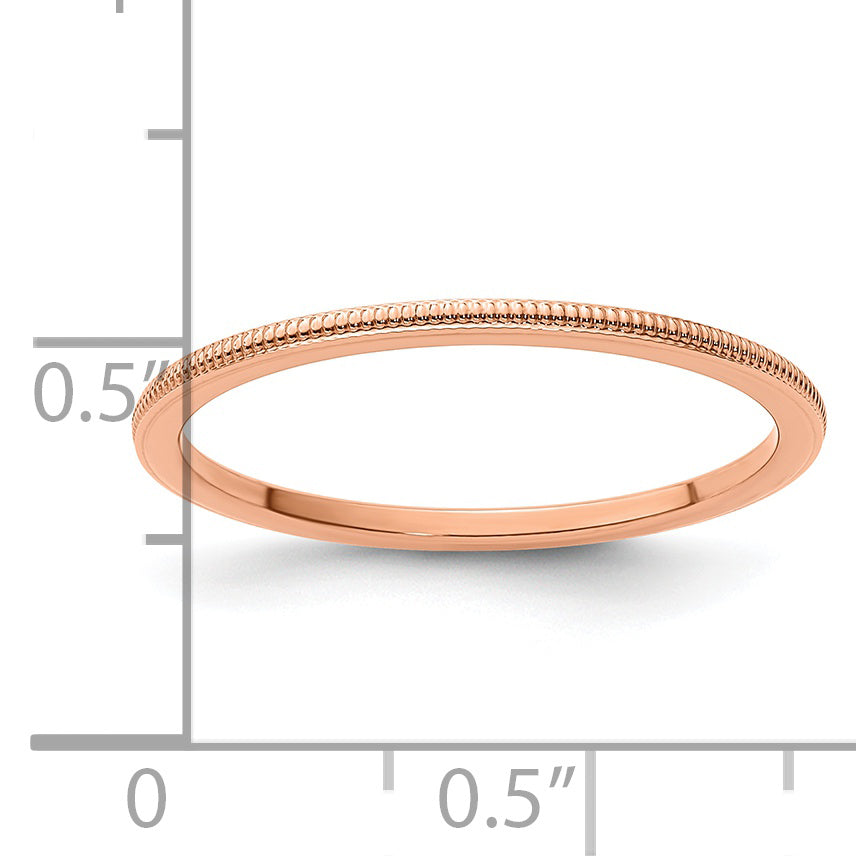 1.2mm 10K Rose Gold Stackable Band - Sophia Jewelers