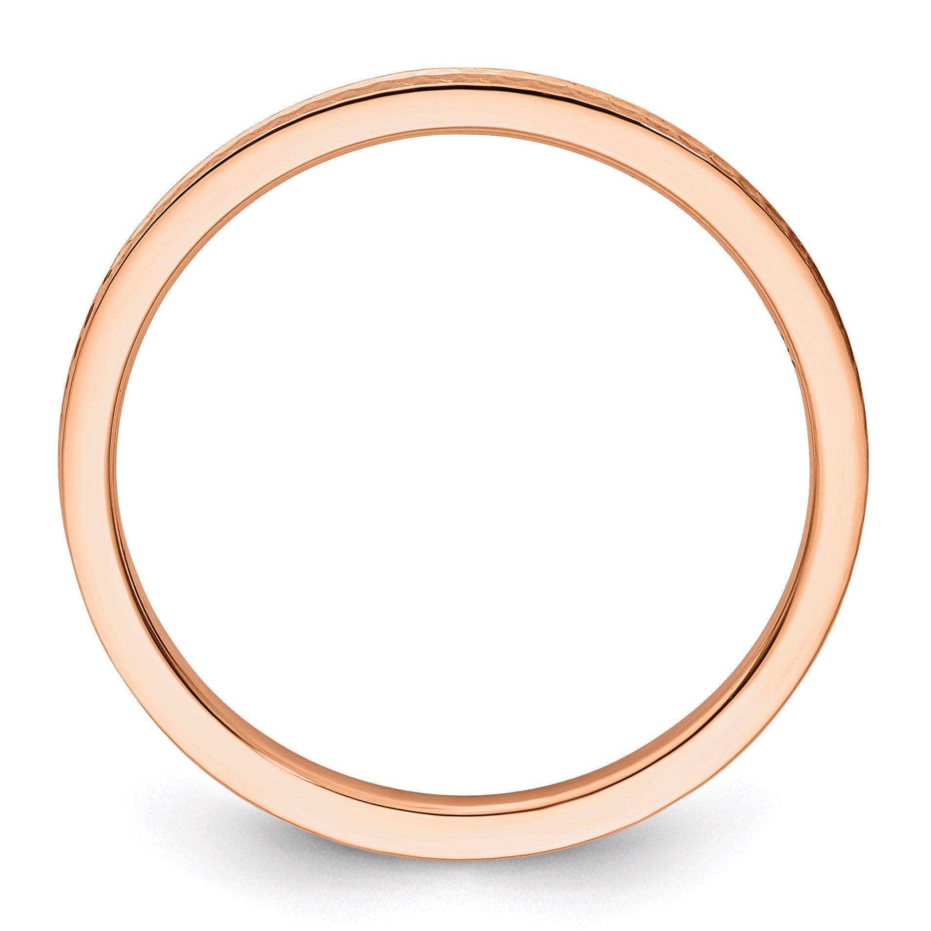 10K Rose Gold 1.2mm Criss-Cross Pattern Stackable Band Size 4.5 Secondary image