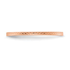 10K Rose Gold 1.2mm Criss-Cross Pattern Stackable Band Size 10